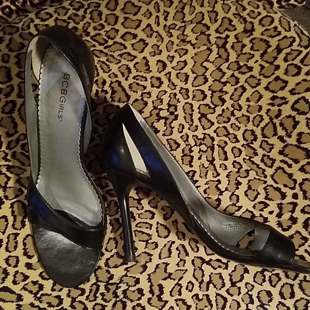 BCBGeneration Black Peep Toe Heels